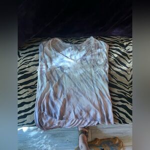 Olivaceous Lavender and Cream Tie-Dye Blouse